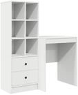 vidaXL Schreibtisch Schreibtisch mit Schubladen mit Regal mit Speicher 2 pcs Wei&szlig;