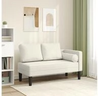 vidaXL Chaiselongue, Chaiselongue mit Kissen Creme Samt