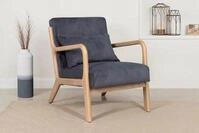 byLIVING Sessel NOHR, Grob-Cord, Gestell Massivholz Rubberwood, Separates...