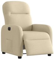 vidaXL Sessel Relaxsessel Elektrisch Creme Stoff (1-St)