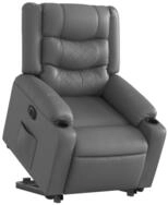 vidaXL Sessel Relaxsessel mit Aufstehhilfe Elektrisch Grau Kunstleder (1-St)