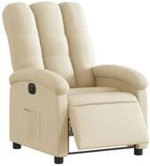 vidaXL Sessel Relaxsessel Elektrisch Creme Stoff (1-St)