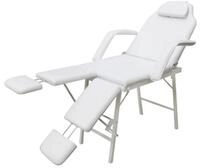 vidaXL Stuhl, Kosmetikstuhl Tragbar Kunstleder 185&times;78&times;76 cm Wei&szlig;