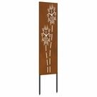 vidaXL Wandbild Garten Sichtschutz-Leinwand Rostig 32 x 140 cm Wetterfeststahl,...