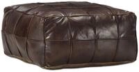 vidaXL Polsterhocker Pouf Dunkelbraun 60 x 60 x 30 cm Echtes Ziegenleder (1 St)