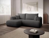 Selsey Ecksofa OVO MINI, Schlaffunktion 124x190 cm, Bettkasten, 2 Zierkissen