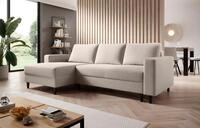 Selsey Ecksofa NALIKA, Ecksofa mit Ottomane, Samt, Schlaffunktion und Bettkasten