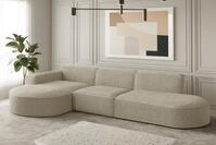 Fun M&ouml;bel Ecksofa Ecksofa Designersofa PALMA mit Ottomane in Stoff Ascot, Ottomane