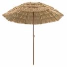 vidaXL Sonnenschirm Strandparasol Natur 205 x 205 x 210 cm Polyester und Stahl