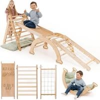 Goodevas Kletterger&uuml;st Holz Indoor Kletterger&uuml;st f&uuml;r Kinder von 1-5 Jahren,