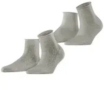 Esprit Kurzsocken Lacy Flowers 2-Pack Kurzsocken (2-Paar) grau 35-38