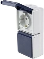 as - Schwabe Steckdose AS Schwabe 62462 Aufputz-Steckdose IP54 Grau