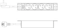 Digitus 1U-Aluminium-PDU, 254 mm (10) Rack-Montage, 4x CEE 7/5 DN-95418-FR