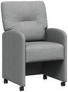 vidaXL Esszimmerstuhl Esszimmerst&uuml;hle mit Rollen 2 pcs Hellgrau 57 x 67 x 95 cm