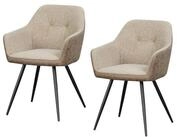 HTI-Living Esszimmerstuhl Esszimmerstuhl 2er Set Antikbraun/Taupe Joschka (Set,...