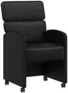 vidaXL Esszimmerstuhl Esszimmerst&uuml;hle mit Rollen 2 pcs Schwarz 58 x 65 x 98 cm (2