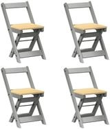 vidaXL Hocker Esszimmerst&uuml;hle Klappbar 4 Stk. Corona Grau Massivholz Kiefer (1...