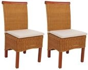 MCW Esszimmerstuhl Var-M42-2 (Set, 2 St), 2er-Set, geflochten, Beine aus Holz