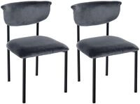 CLP Besucherstuhl Gambell (2er Set, 2 St), Samtbezug, Metallgestell