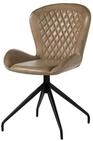 Massivmoebel24 Polsterstuhl IRON LABEL (beige Echtleder Eisen), 61 x 86 x 52 cm...