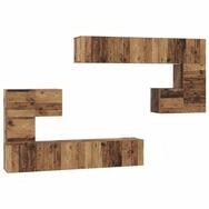 vidaXL TV-Wand TV-Einheiten Wandmontiert 4 pcs Altholz Holzwerkstoff, (4-St)