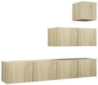 vidaXL TV-Schrank 4-tlg. TV-Schrank-Set Sonoma-Eiche Holzwerkstoff (1-St)
