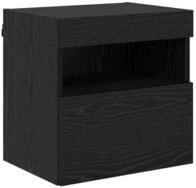 vidaXL TV-Wand TV-Wandschrank mit LED Schwarz Eichen-Optik 40 x 30 x 40 cm, (1-St)