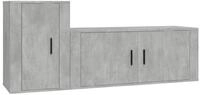vidaXL TV-Schrank 2-tlg. TV-Schrank-Set Betongrau Holzwerkstoff (2-St)