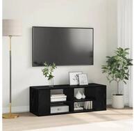 vidaXL TV-Schrank Wandmontierter TV Schrank Schwarz Eichen-Optik 102 x 35 x 35 cm