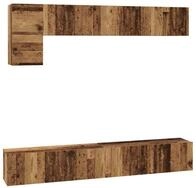 vidaXL TV-Schrank TV-Schrankset Wandmontiert 5 pcs Altholz Holzwerkstoff (5-St)