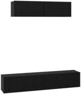 vidaXL TV-Schrank TV-Schrankset 4 pcs Schwarz Eichen-Optik Holzwerkstoff (4-St)