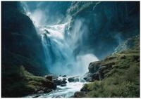 Wallarena Fototapete Wasserfall Wald - Mehrfarbig - Modern - Vlies -...
