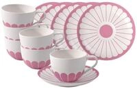 Villeroy & Boch Cappuccinotasse Fleur Couleur Cappuccinotassen mit Untertassen,