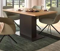 Inn.Furn S&auml;ulen-Esstisch Home-X (K&uuml;chentisch in Eiche Artisan und grau, ausziehbar