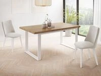WFL GROUP Esstisch Sana ausziehbar rechteckig loft mit wei&szlig;en Metallbeinen (MADE IN