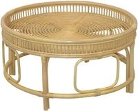 HOFMANN LIVING AND MORE Couchtisch, Rattan-Couchtisch mit oder ohne Glasplatte