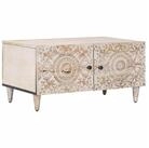 vidaXL Couchtisch Couchtisch Wei&szlig; 80 x 50 x 40 cm Massivholz (1-St)