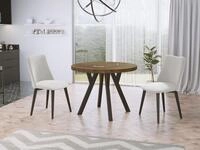 WFL GROUP Esstisch Twixy ausziehbar rund modern mit schwarzen Holzbeinen (MADE...