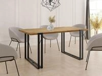 WFL GROUP Esstisch Marco ausziehbar rechteckig loft mit schwarzen Metallbeinen...
