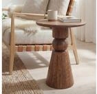 FINEBUY Beistelltisch FB116581 Anstelltisch Mango Massivholz 35 cm Ablagetisch rund