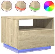 vidaXL Couchtisch NA Couchtisch mit LED Leuchten Sonoma Eiche 50x49x40 cm