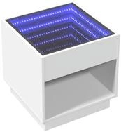 vidaXL Couchtisch Couchtisch mit Infinity-LED Wei&szlig; 50x50x50 cm (1-St)