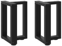 vidaXL Tischbein Couchtischbeine T-Form 2 Stk. Schwarz 38x25x(42-43) cm Stahl