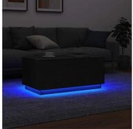 vidaXL Couchtisch, Couchtisch mit LED-Leuchten Schwarz Eichen-Optik 90x49x40 cm