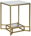 Natur24 Beistelltisch Double Beistelltisch 47 x 47 x 60 cm Metall Glas Gold...