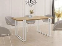 WFL GROUP Esstisch Lilo ausziehbar rechteckig loft mit wei&szlig;en Metallbeinen (MADE IN