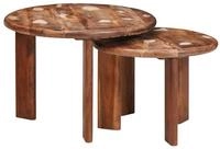 vidaXL Couchtisch Nesting-Couchtische 2 pcs Mehrfarbig Massives Altholz (2-St)