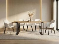 WFL GROUP Esstisch Marco ausziehbar rechteckig loft mit schwarzen Metallbeinen...