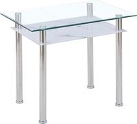 HOOZ Esstisch Esstisch Glas 90x60x75 cm &ndash; Glastisch Marmoroptik Wei&szlig; &