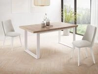 WFL GROUP Esstisch Sana ausziehbar rechteckig loft mit wei&szlig;en Metallbeinen...